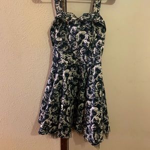 Black and white rose Lolita dress